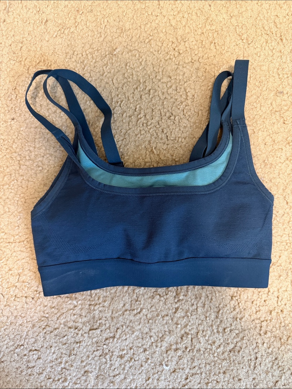 Gymshark Women's Navy Blue Double-Strap Sports Bra - XS